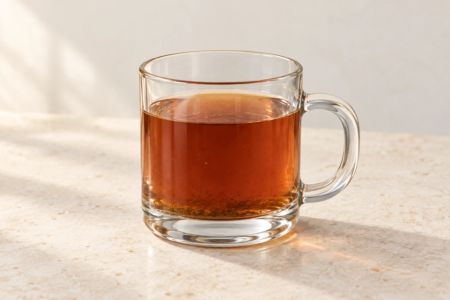 靜置10分鐘後的紅褐色飲品